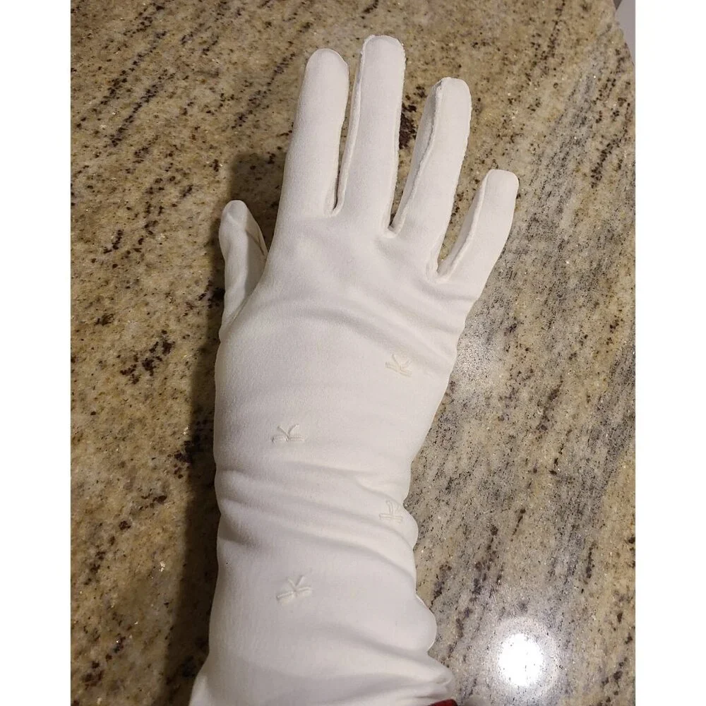 Vintage Women Size M 7 White Cotton Formal 12.5